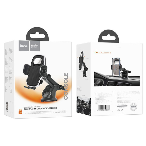 Uchwyt na telefon Hoco H15 do samochodu do szyby / deski - czarny