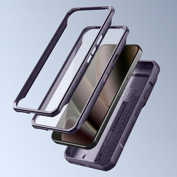 Etui pancerne do Google Pixel 10 / 10 Pro, Dexnor Full Body (Two Frames), fioletowe