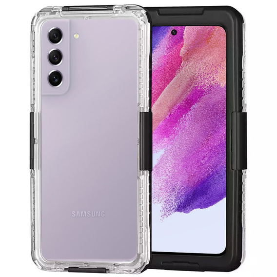 Etui Wodoodporne IP68 do Samsung Galaxy S21 FE, Przezroczyste / czarne