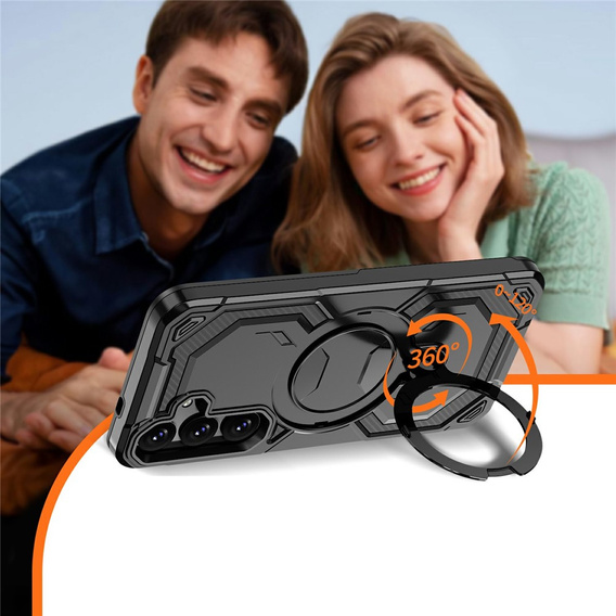 Etui magnetyczne do Samsung Galaxy A57 5G z podstawką, czarne