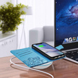 Etui z klapką do Oppo Reno 13F / Oppo Reno 13FS, Butterfly, niebieskie