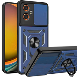 Etui z podstawką i przesłoną aparatu do Samsung Galaxy Xcover 7 Pro – granatowe, pancerne, z ochroną kamery