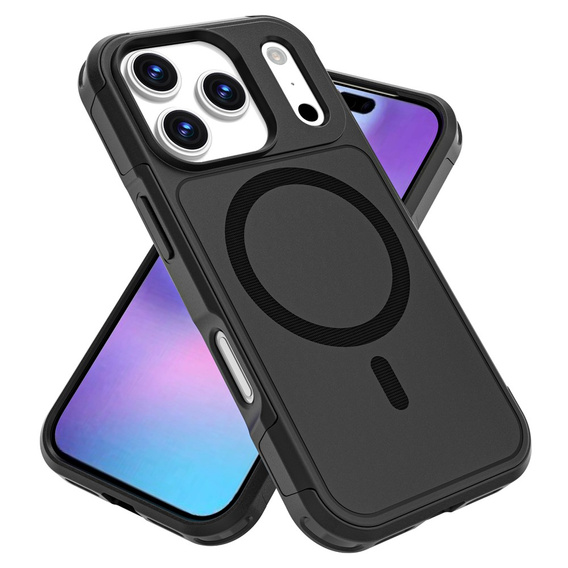 Etui pancerne do iPhone 17 Pro, MagForce MagSafe, czarne