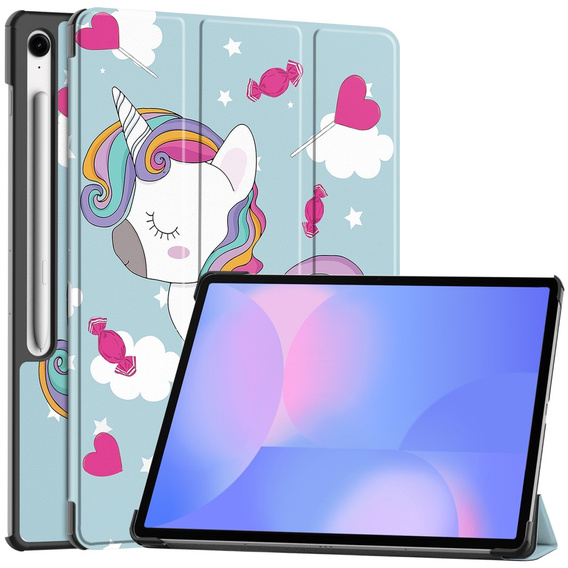 Etui z nadrukiem do Samsung Galaxy Tab S10 FE+ Plus – styl i ochrona w jednym - jednorożec