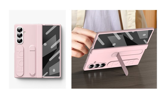 Etui z rączką i podstawką do Samsung Galaxy Z Fold7 – różowe