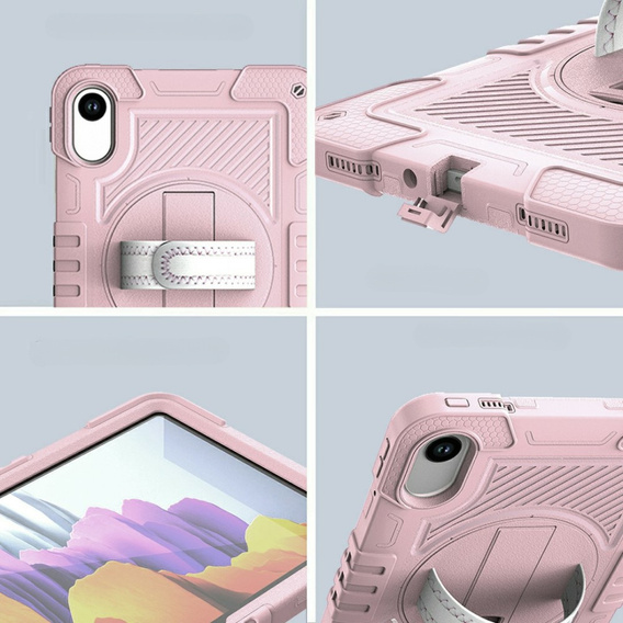 Pancerne etui do Xiaomi Redmi Pad 2, z podstawką i paskiem na ramię – różowe