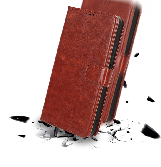 Etui z klapką do Samsung Galaxy A26 5G, Crazy Horse Wallet, brązowe