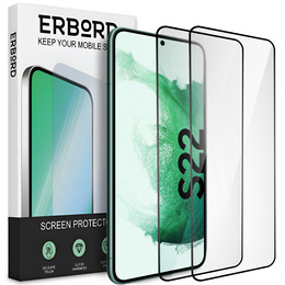 2x Szkło Hartowane do Samsung Galaxy S22, ERBORD 3D pełne, szybka na cały ekran