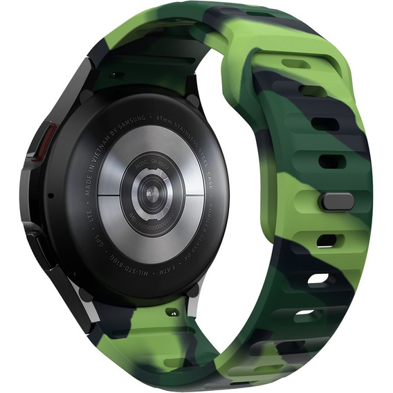 Pasek Silikonowy do Samsung Galaxy Watch 4/5/6/7/FE 40/42/43/44/45/46/47mm, Green Camouflage
