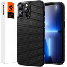 Etui Spigen do iPhone 13 Pro, Liquid Air, czarne + szkło