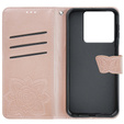 Etui z klapką do Xiaomi Poco X6 5G, Butterfly, różowe rose gold