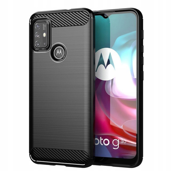 Etui do Motorola Moto G10/G30, Karbon, czarne