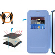 Etui z klapką do Samsung Galaxy A36 5G, RFID Wallet MagSafe z ochroną aparatu, niebieskie