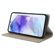 Etui z klapką do Samsung Galaxy S25+ Plus, Litchi Skin Grain, niebieskie