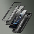 Etui pancerne do iPhone 16e, Dexnor CamProtect MagSafe, z folią prywatyzującą, czarne (Dwie ramki)