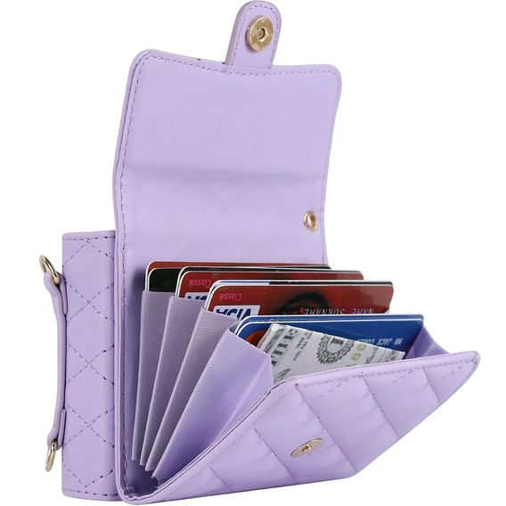 Etui skórzane Card Slots do Samsung Galaxy Z Flip7, fioletowe