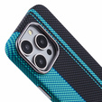 Etui do iPhone 15 Pro Max, Carbon Fiber MagSafe, czarne / niebieskie