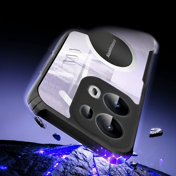 Etui do Oppo Reno 13 Pro, z blaszką magnetyczne, przezroczyste / czarne