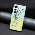 Etui z klapką do Samsung Galaxy S23 FE, Wallet, Feather niebieskie / żółte