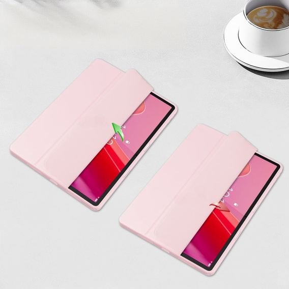 Etui z przezroczystym akrylowym tyłem i miejscem na rysik do Lenovo Tab M11 – różowe