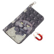 Etui z klapką do Xiaomi Redmi Note 13 5G, Wallet, Cat szare