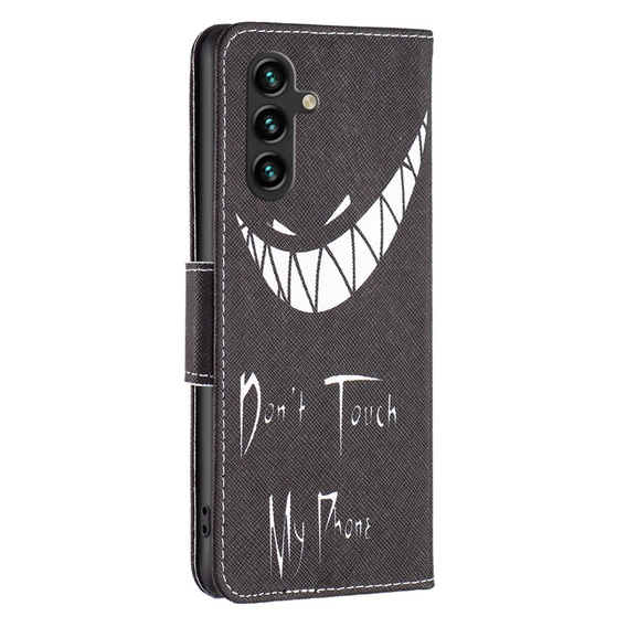 Etui z klapką do Samsung Galaxy A35 5G, Wallet, Don't Touch My Phone czarne