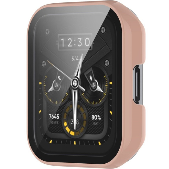 2w1 Etui z wbudowanym szkłem hartowanym do Realme Watch 2 Pro - Różowy