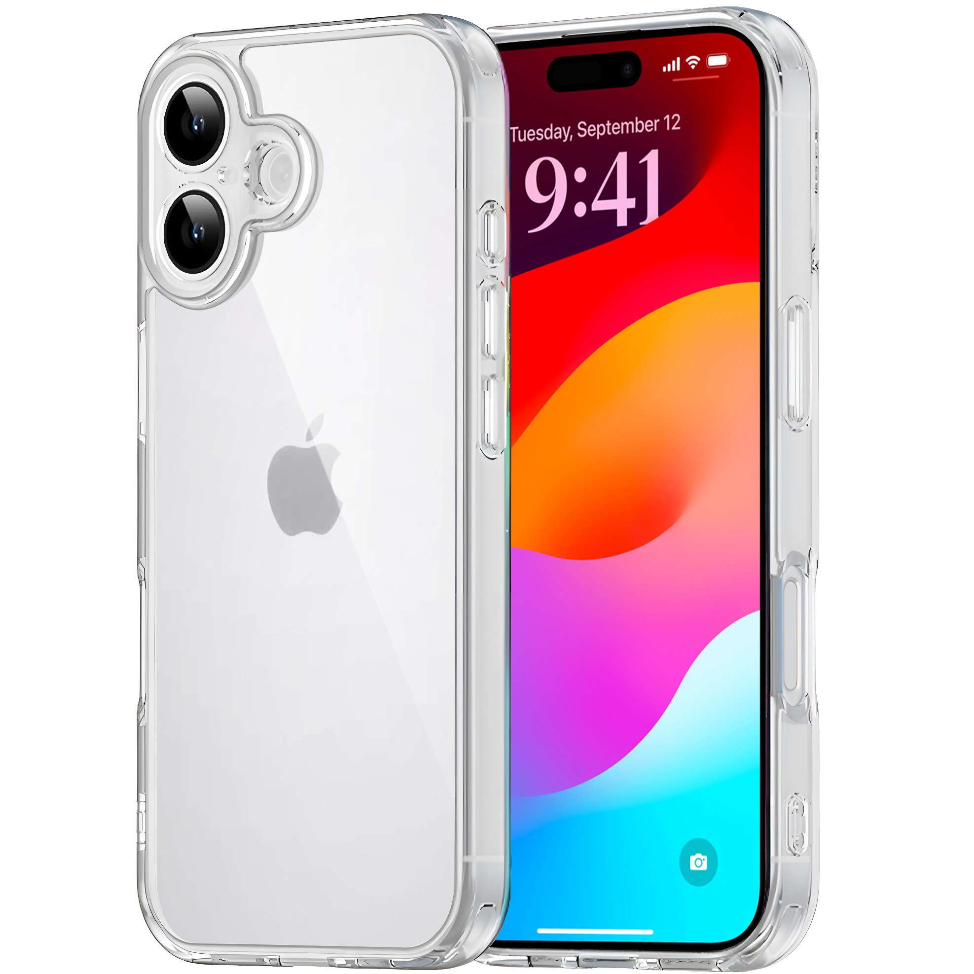 Etui do iPhone 17, z ochroną aparatu, przezroczyste