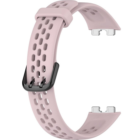 Pasek Silikonowy do Huawei Band 8 / Huawei Band 9 / Huawei Band 10, z dziurkami, Różowy