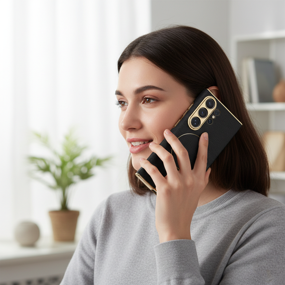 Etui do Samsung Galaxy S26 Ultra, GKK Nickel Ring Leather, czarne