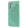 Etui z klapką do Samsung Galaxy S21 FE, Mandala, zielone