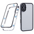 Etui do iPhone 16, Magnetic Dual Glass, srebrne