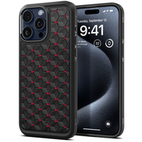 Etui Spigen do iPhone 15 Pro Max, Cryo Armor, Czarne Czerwone