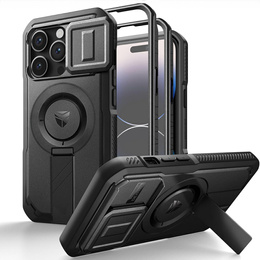 Etui Dexnor do iPhone 14 Pro – magnetyczne, z przesuwaną osłoną aparatu - czarne