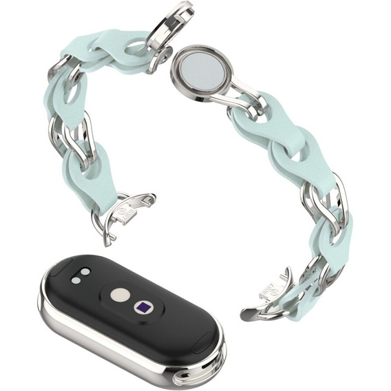 Kobieca bransoleta do Xiaomi Smart Band 10 / 9 / 8, niebieska / srebrna