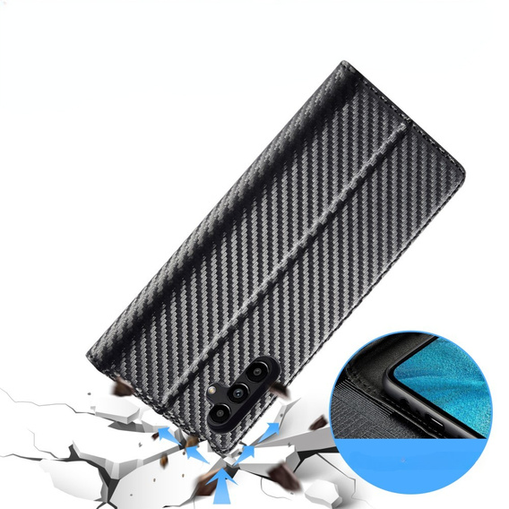 Etui z klapką do Samsung Galaxy A36 5G, Carbon LC.IMEEKE, czarne
