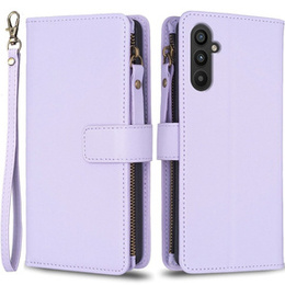 Etui z klapką do Samsung Galaxy A25 5G, Wallet Zipper Pocket, fioletowe