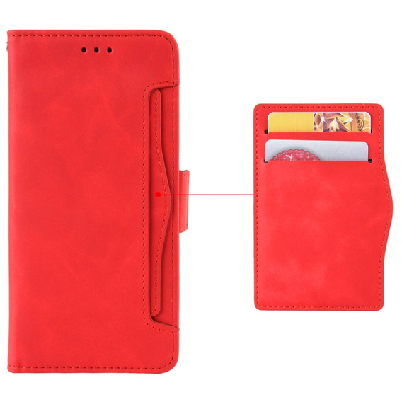 Etui z klapką do Samsung Galaxy A16 / A16 5G, Card Slot, czerwone