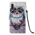 Etui Wallet do Samsung Galaxy A50/A30s, Light Spots Decor, Owl on the branch