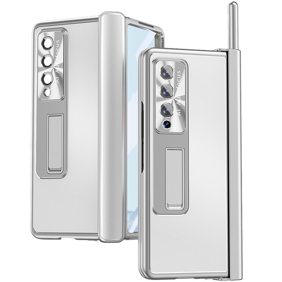 Etui ze szkłem do Samsung Galaxy Z Fold 4 5G, Premium Alloy, Silver