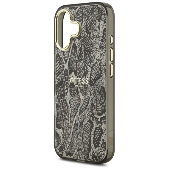 Etui GUESS do iPhone 17, Python Pattern MagSafe, czarne