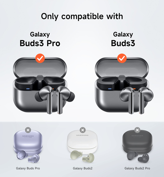 Etui ochronne SURITCH do Samsung Galaxy Buds 3 / 3 Pro, ze smyczką - czarne