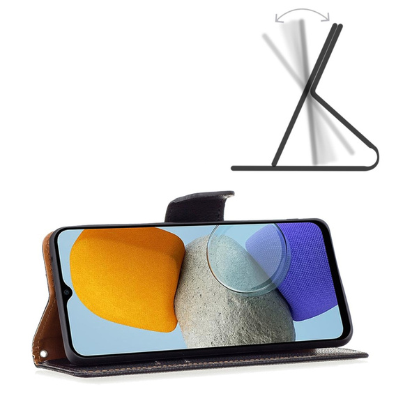 Etui z klapką do Samsung Galaxy M33 5G, Wallet Litchi Magnet, czarne