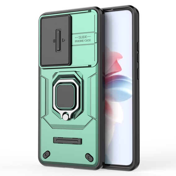 Etui do Oppo Reno 11F 5G, KickStand Camera Lens, zielone