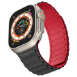 Pasek Silikonowy do Apple Watch 1/2/3/4/5/6/7/8/9/10/11/SE Ultra 1/2/3 42/44/45/46/49mm, Czarny/Czerwony