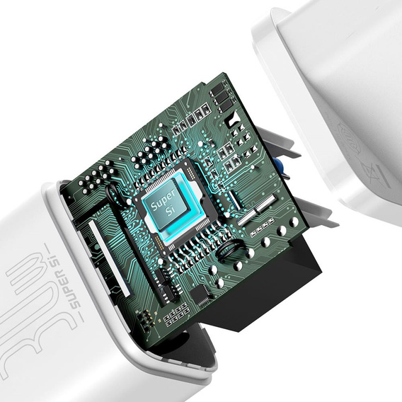 Baseus ładowarka sieciowa Super Si PD 30 W, 1× USB-C, biała