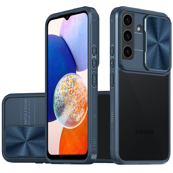 Etui do Samsung Galaxy A14 4G/5G, Slide Camera, niebieskie