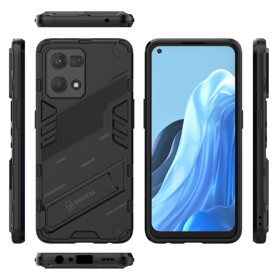 Etui do Oppo Reno7 4G, Military kickstand, czarne