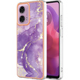 Etui ochronne do Motorola Moto G24 / G24 Power / G04, Marble Slim Case, ciemnofioletowe