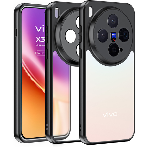 Etui do Vivo X300, Fusion Hybrid, przezroczyste z czarną ramką